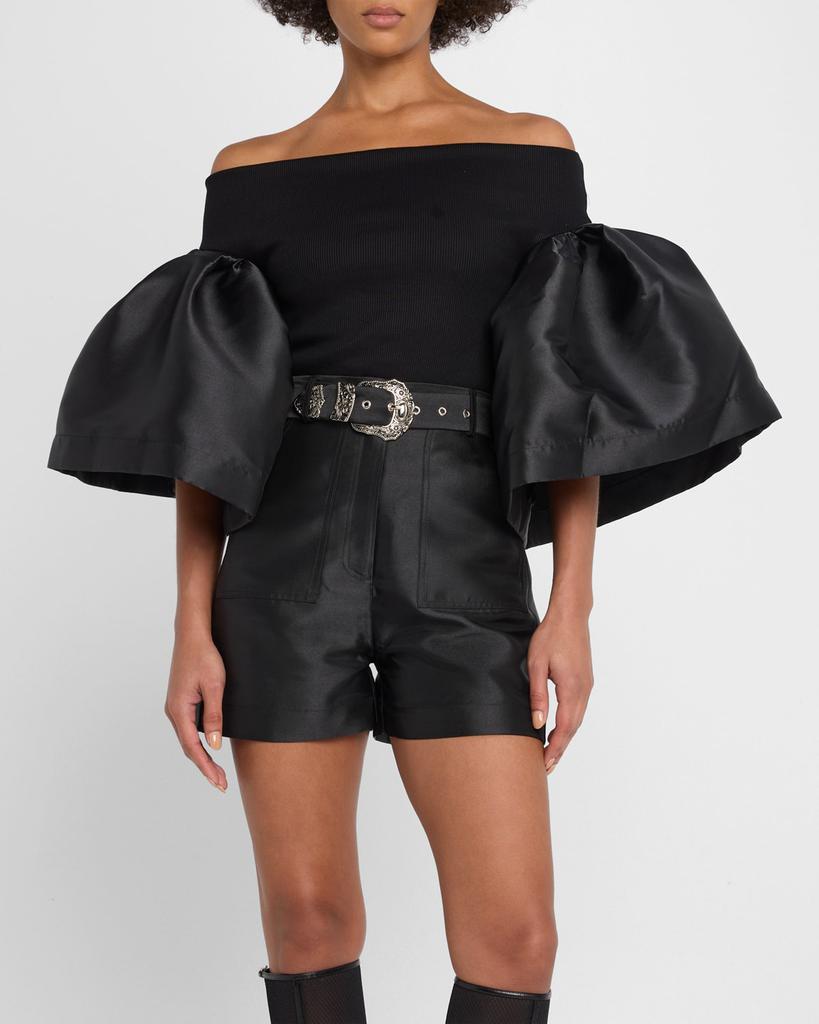 Marques Almeida Off-The-Shoulder Puff-Sleeve Top - Free