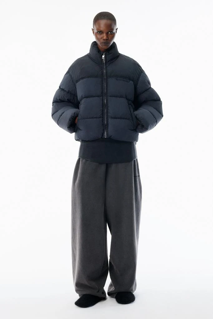 Alexander Wang Graphite Matte Nylon Puffer Jacket