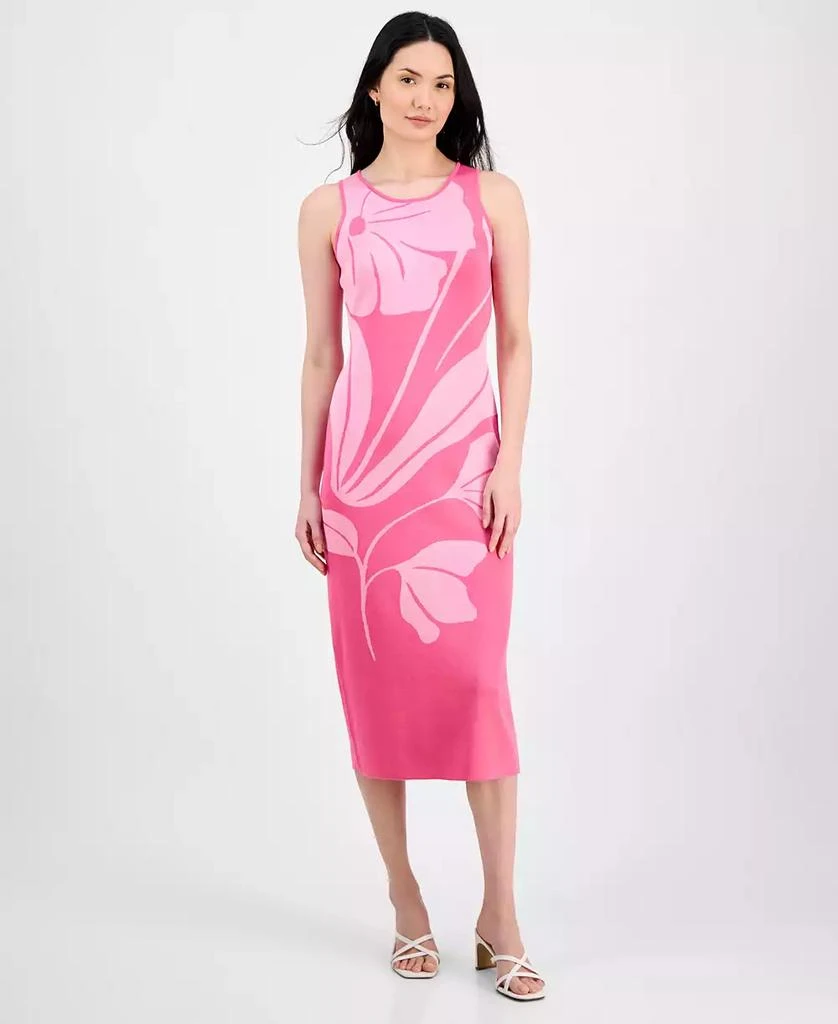 Tahari Women's Exploded-Floral-Print Sweater Dress 2
