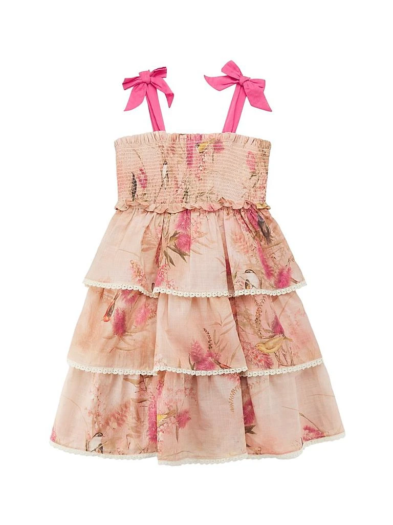 Girl's Botanical Floral Tiered Dress Girl's Botanical Floral Tiered Dress