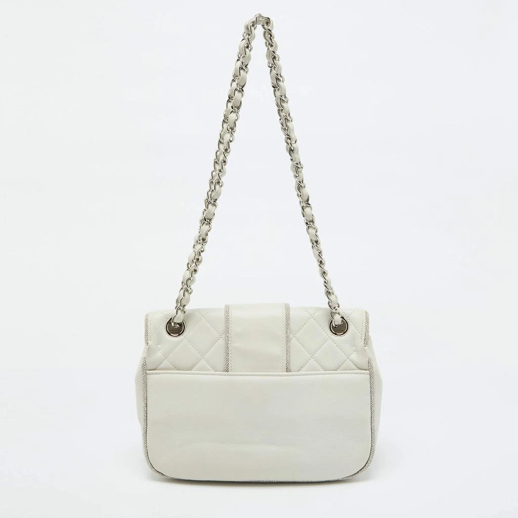 Chanel Chanel White Quilted Leather Elementary Chic Flap Bag 4