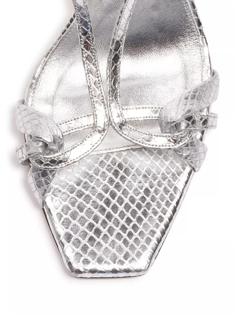 Chloé Nour Crocodile-Embossed Metallic Leather Sandals 4