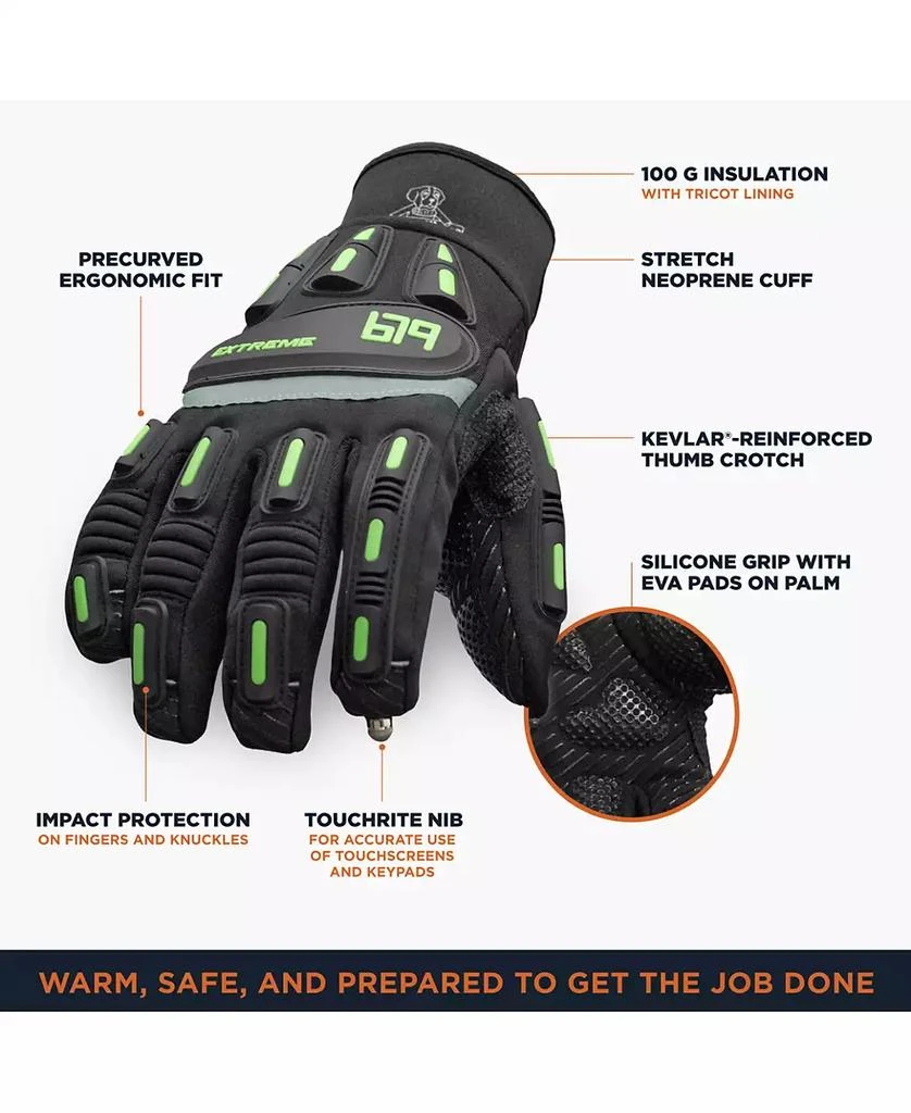 RefrigiWear Men's Extreme Freezer Gloves with Touch-Rite Nib - Insulated, Impact Protection, Touchscreen Compatible Work Gloves for -30°F 6