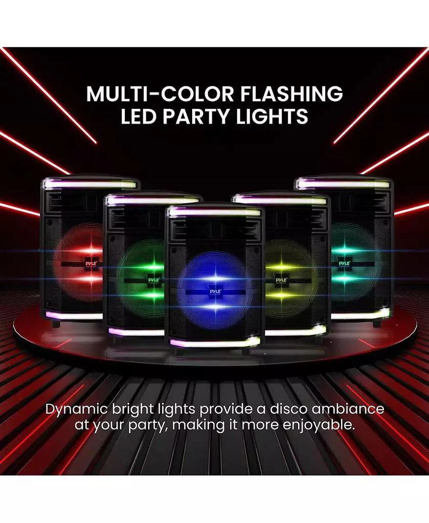 Pyle 10” Bluetooth PA Speaker System With Rechargeable Battery, Party Lights 
FM Radio, 600 Watt 4