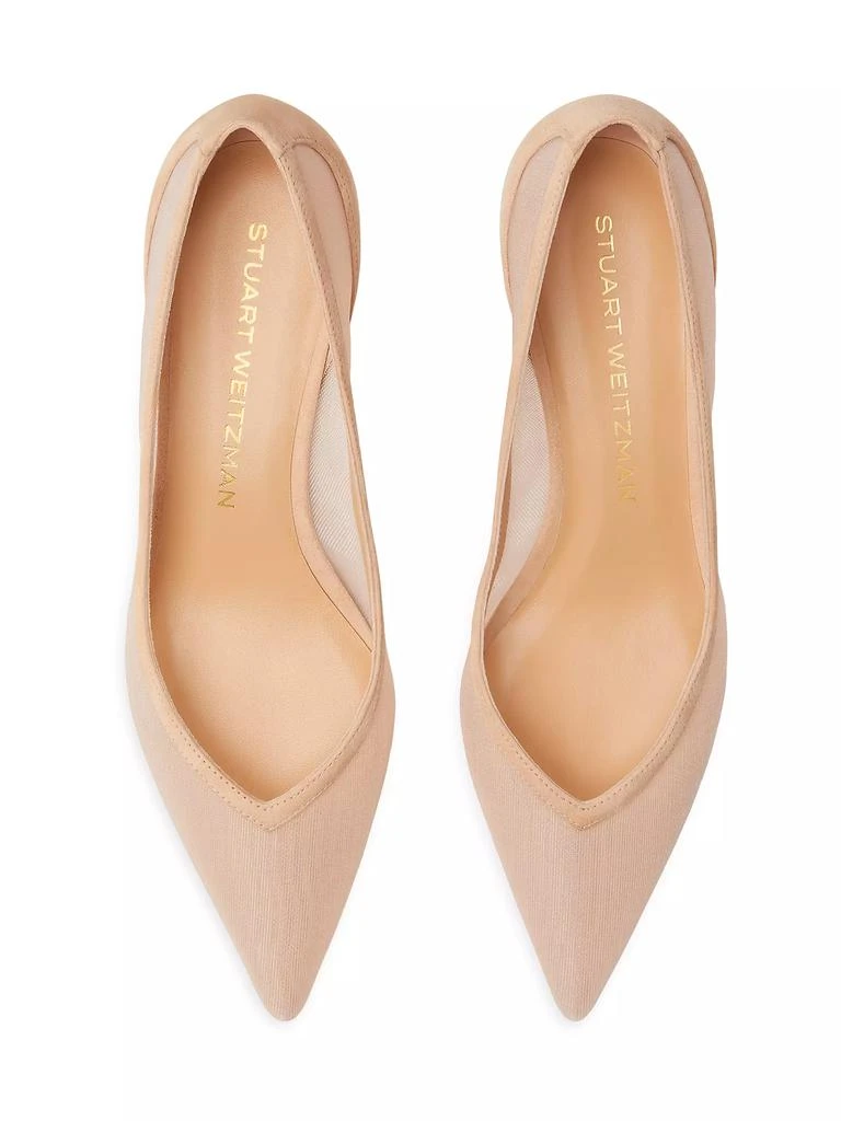 Stuart Weitzman Eva 35MM Mesh & Leather Pumps 4
