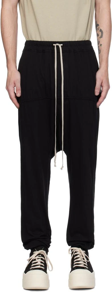 Rick Owens Black Porterville Prisoner Drawstring Sweatpants 1