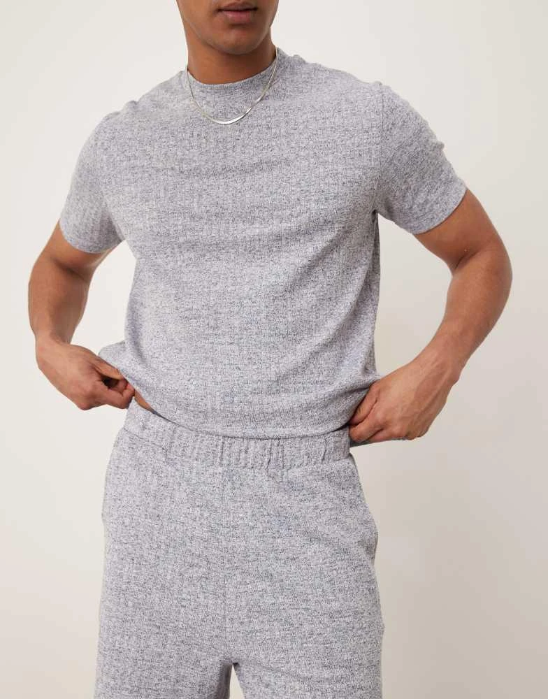 ASOS ASOS DESIGN boxy pyjamas set in blue rib 2