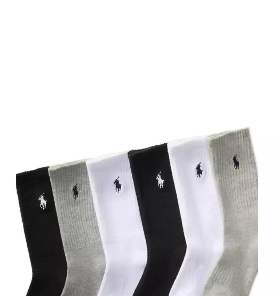 Ralph Lauren Little & Big Boys Solid Crew Socks, 6-Pack 2