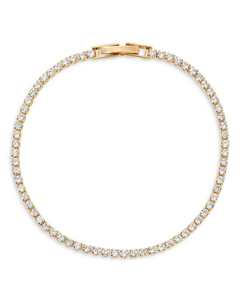 Ettika Jewelry Minimalist Crystal Tennis Bracelet in 18K Gold Plated 1