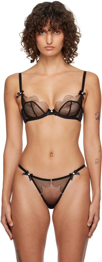 L'Agent by Agent Provocateur Black & Pink Lorna Plunge Underwired Bra 1