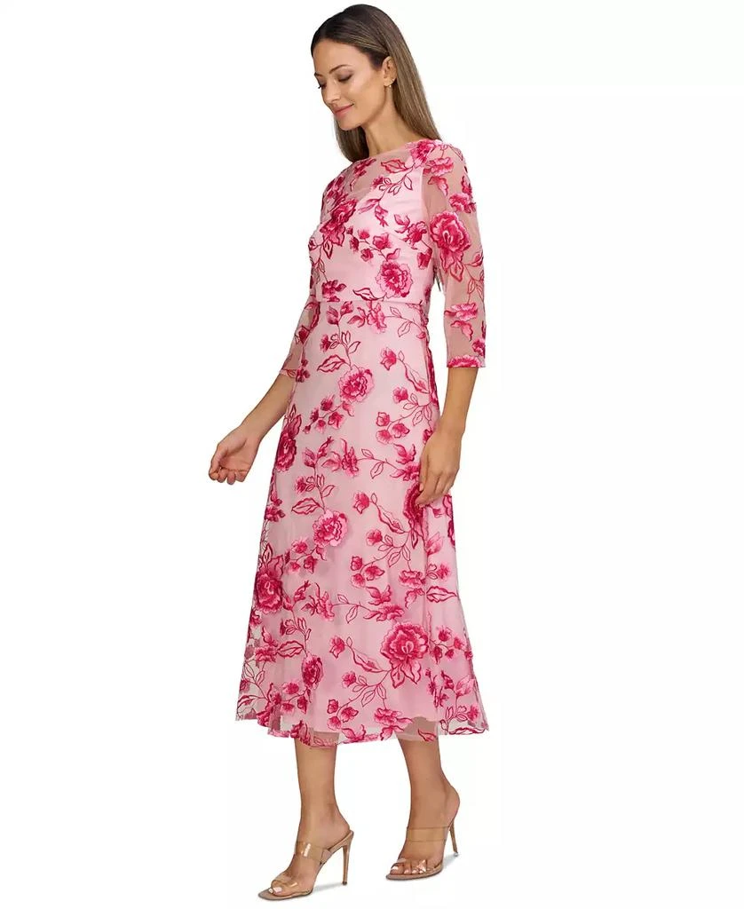 JS Collections Women's Nadine Embroidered 3/4-Sleeve Party Dress 2