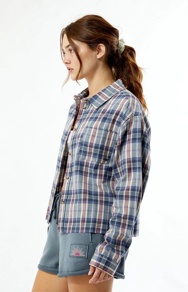 Outer Banks Treasure Distressed Cropped Flannel Shirt 2