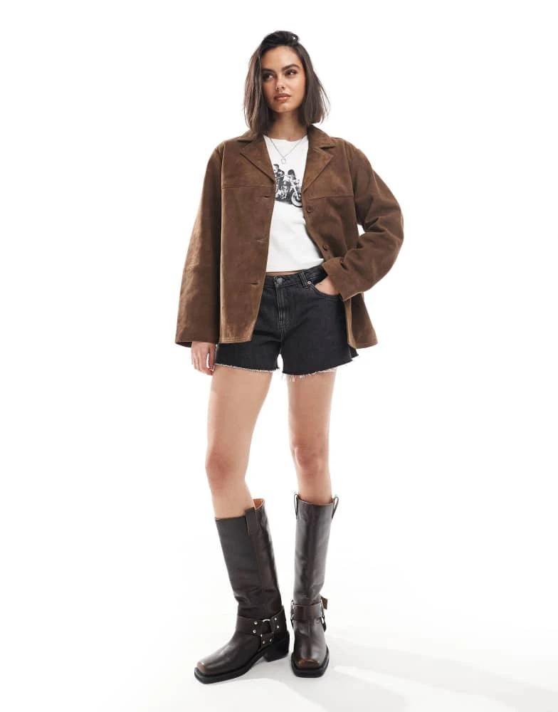 ASOS ASOS DESIGN real suede 70s jacket in brown 2