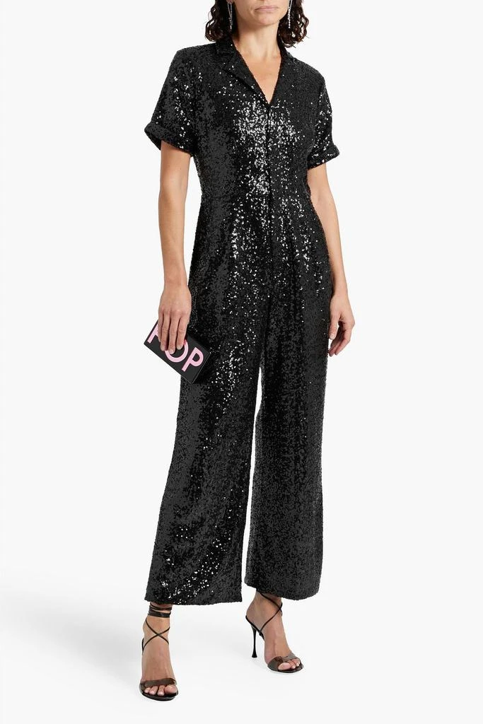 HVN Gia sequined crepe wide-leg jumpsuit 2