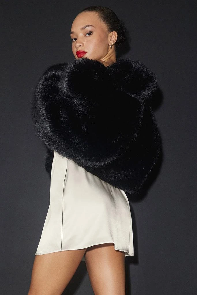 Alo Opulent Faux Fur Cropped Jacket - Black 4