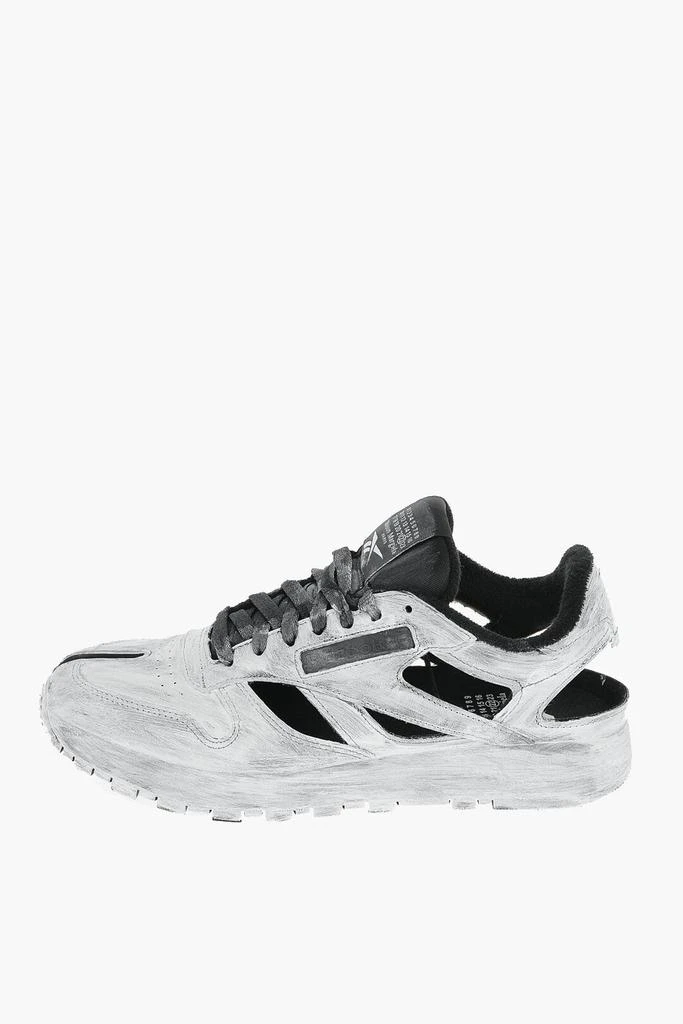 MAISON MARGIELA Reebok Paint Effect Leather Tabi Sneakers With Cutout 2