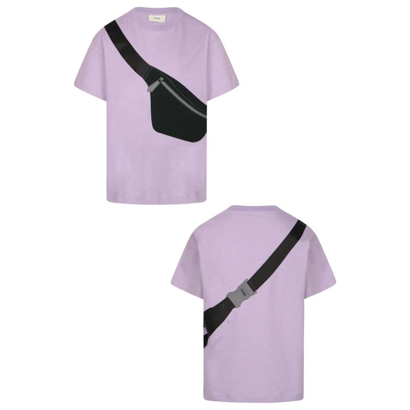 Fendi Embossed logo belt bag print lilac t shirt 1