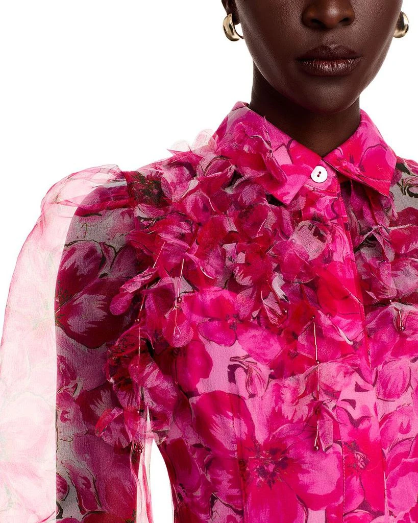 Teri Jon Floral Print Organza Shirt Dress 3