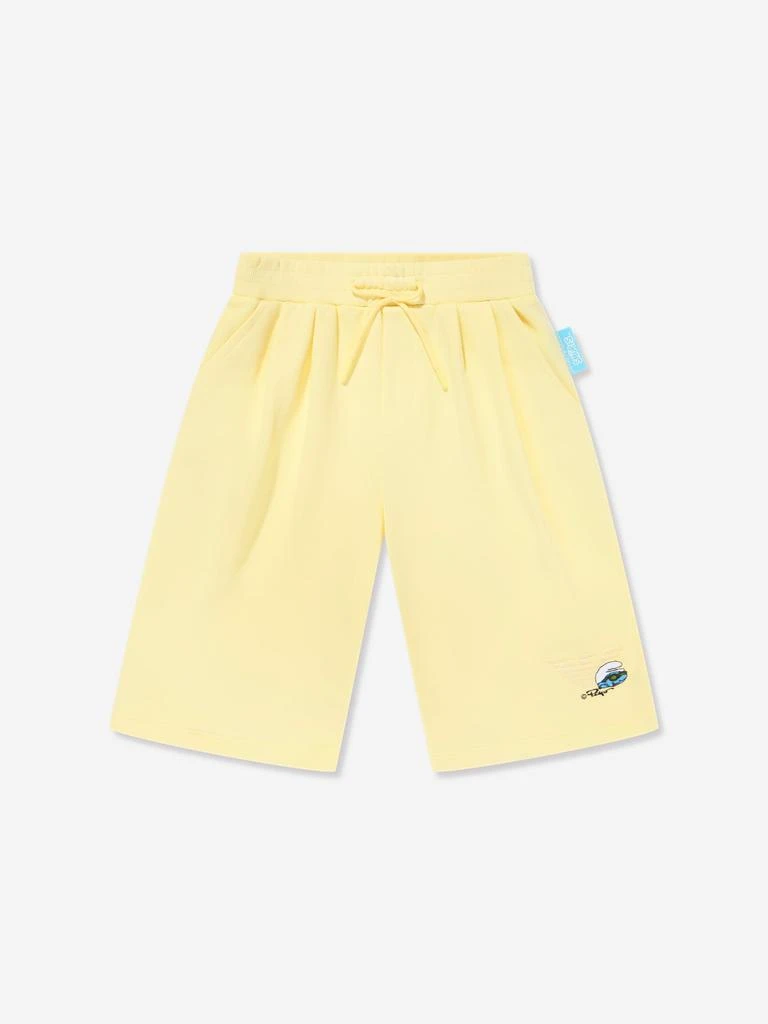 Emporio Armani Emporio Armani Boys Smurf Logo Shorts in Yellow 1