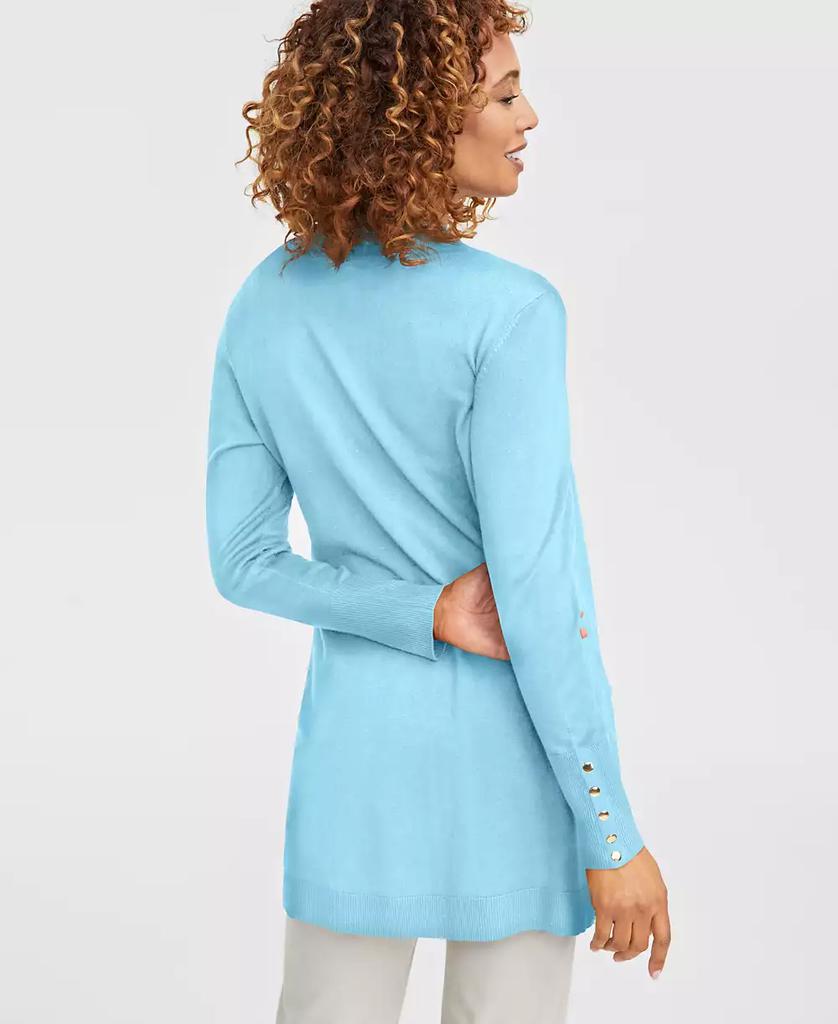 JM Collection Petite Open-Front Button-Cuff Cardigan, Created for Macy's