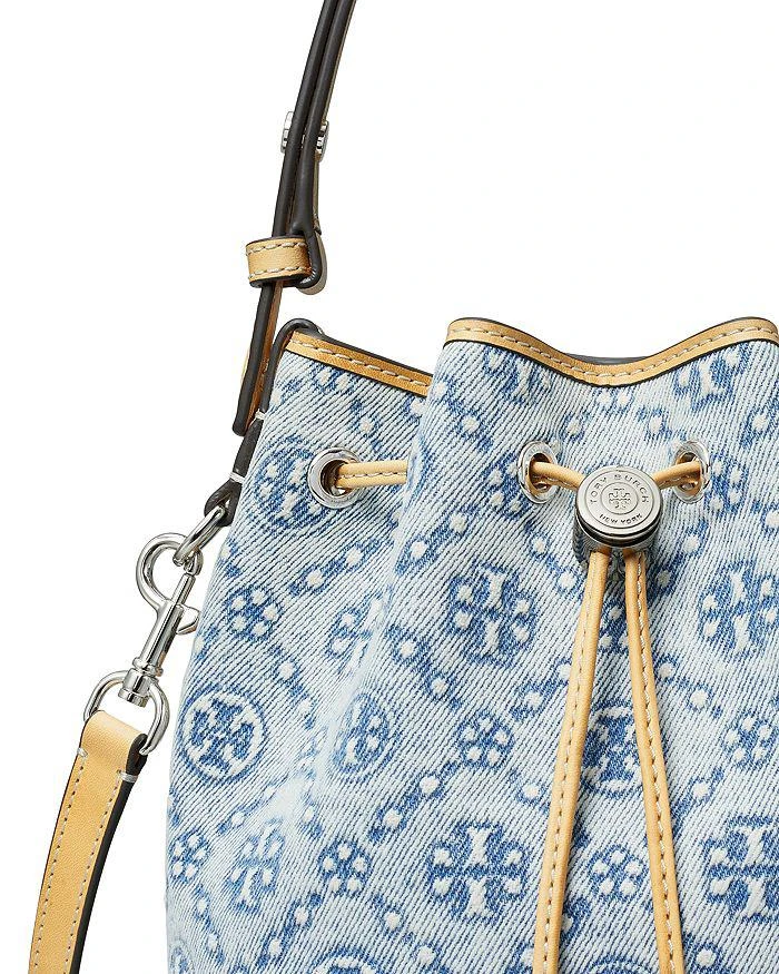 Tory Burch T Monogram Denim Small Bucket Bag 6