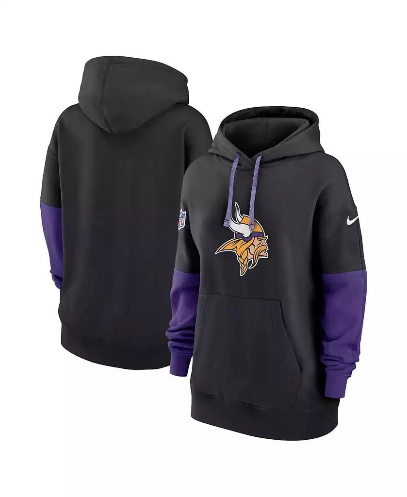 NIKE Women's Black Minnesota Vikings 2024 Sideline Essential Fleece Pullover Hoodie 1