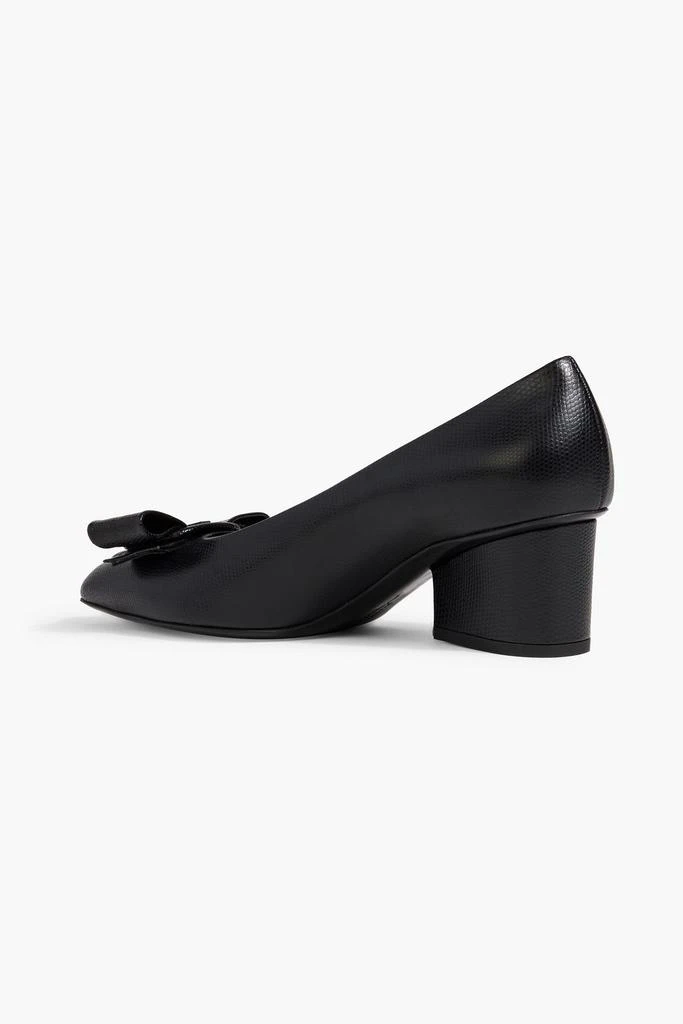 Salvatore Ferragamo Viva bow-detailed lizard-effect leather pumps 3
