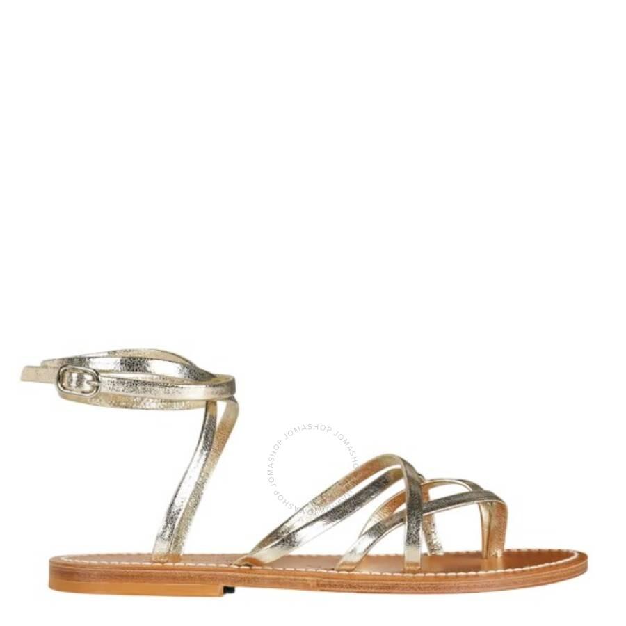 K. Jacques Metallic Leather Zenobie Flat Sandals