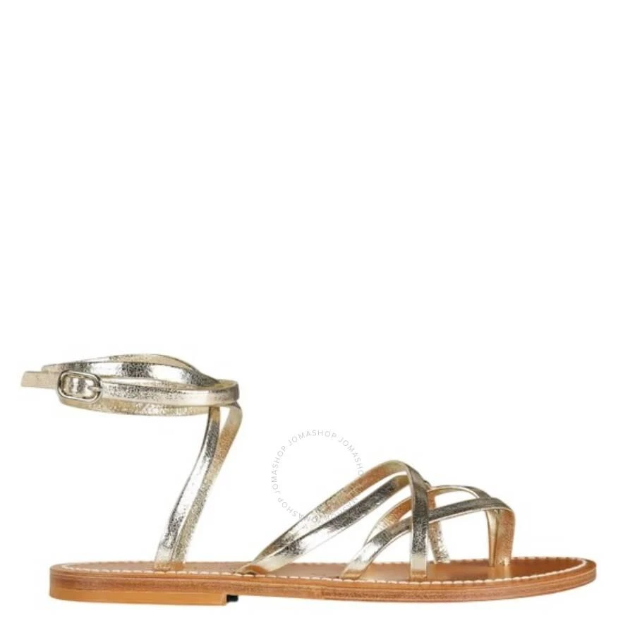 K. Jacques Metallic Leather Zenobie Flat Sandals 1