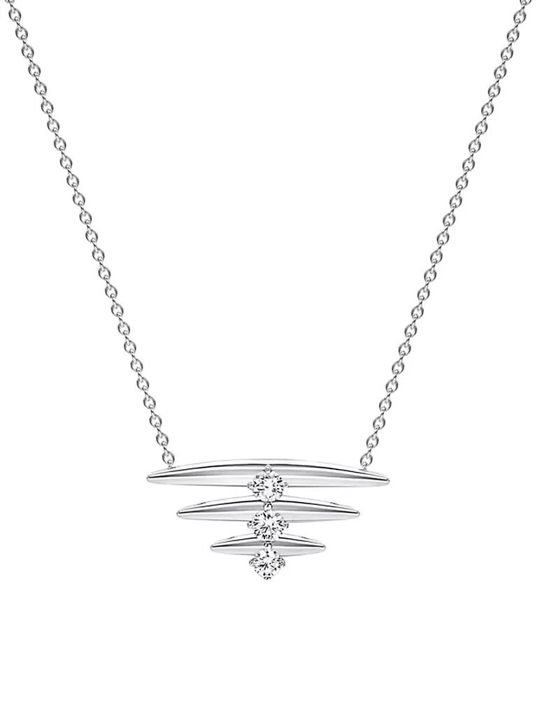 HUEB Tribal 18K White Gold & Diamond Pendant Necklace 1
