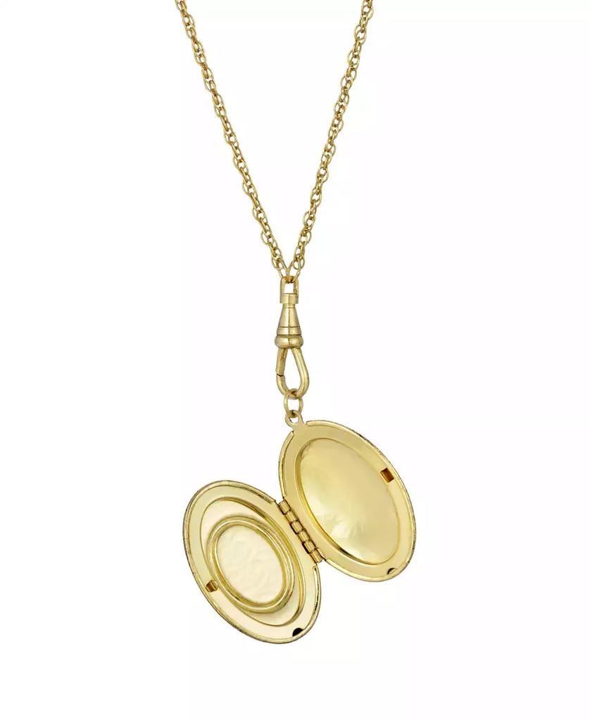 2028 Women's Gold Tone Oval Carnelian Cameo Locket Necklace