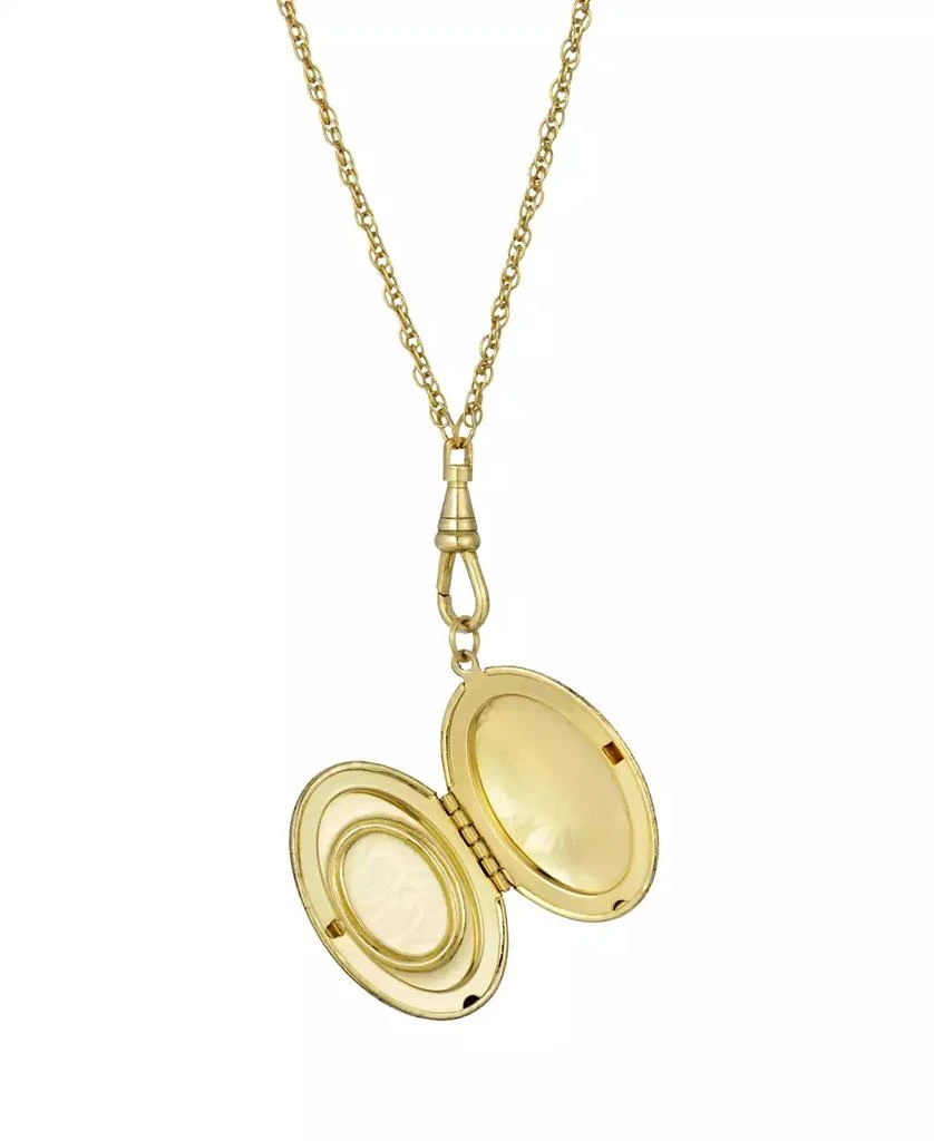 2028 Women's Gold Tone Oval Carnelian Cameo Locket Necklace 2