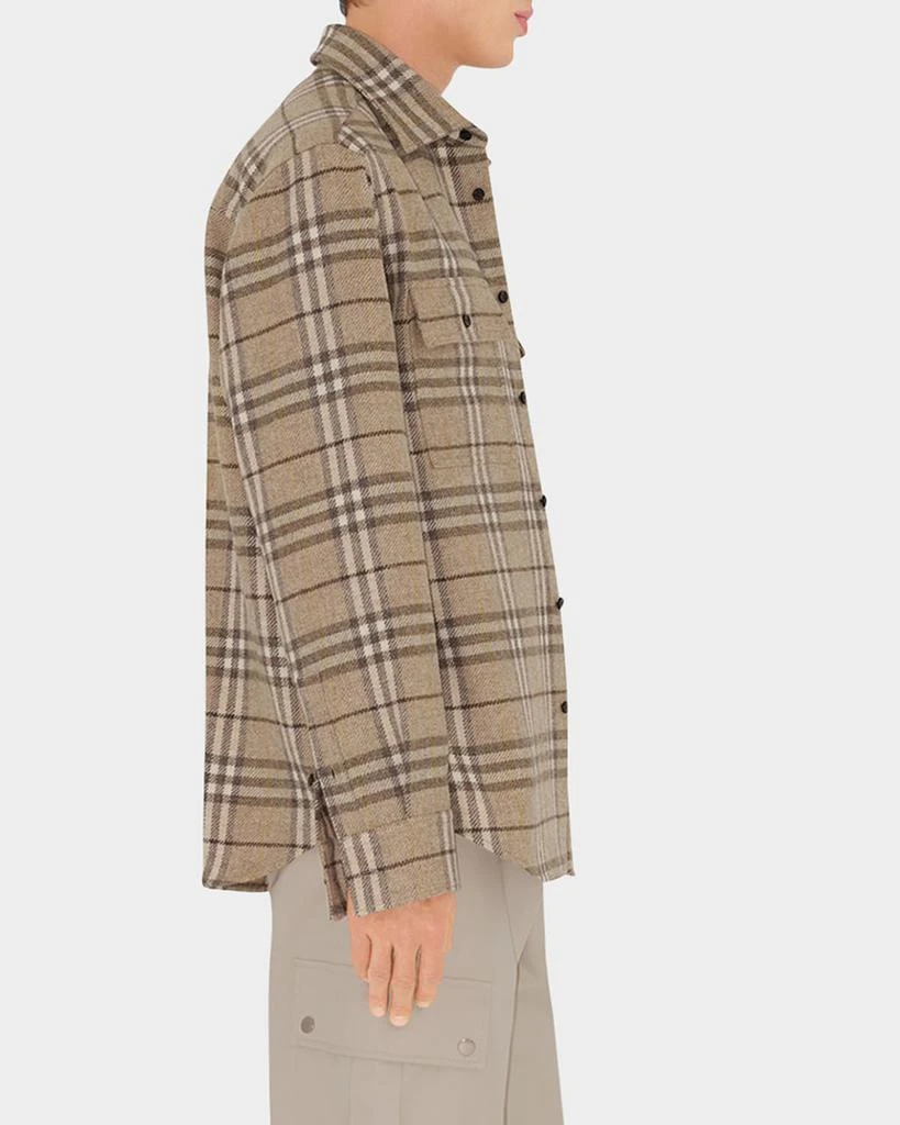 Burberry Men's Check Flannel Button-Down Shirt 4