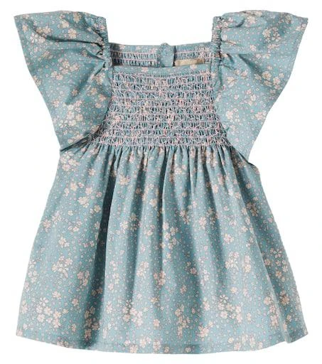 Wheat Baby Elva floral smocked cotton dress