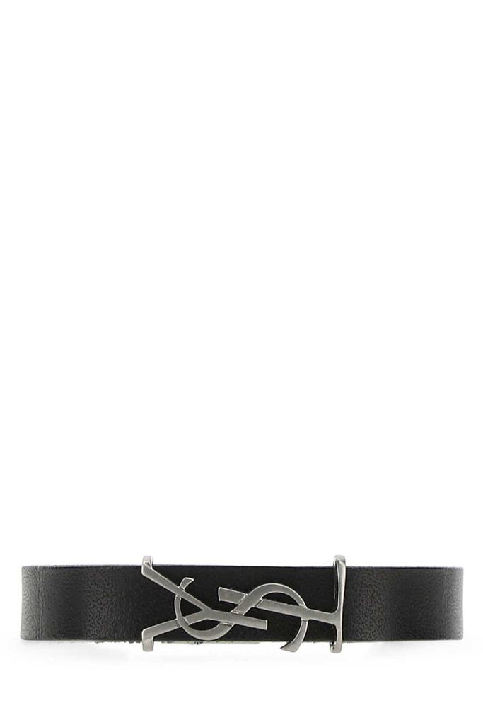 Yves Saint Laurent Saint Laurent Logo Plaque Bracelet Black