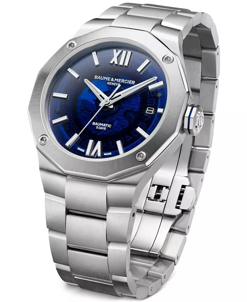 Baume & Mercier Men's Swiss Automatic Riviera Stainless Steel Bracelet Watch 42mm 2