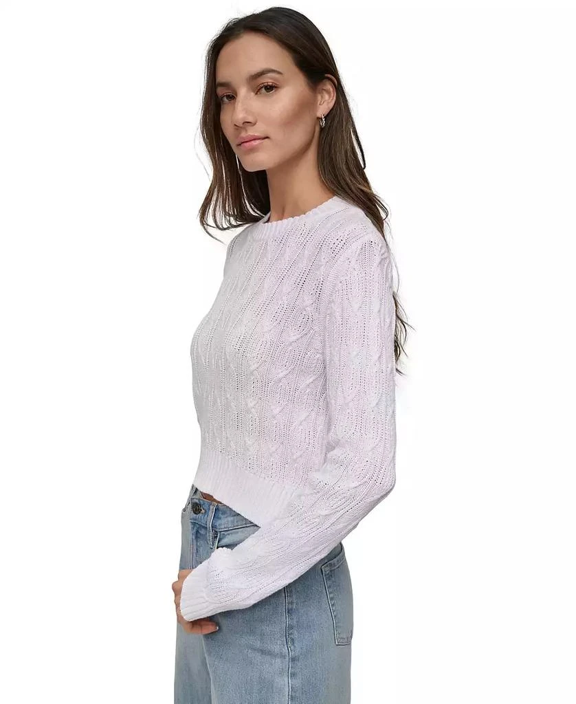 DKNY Women's Long-Sleeve Cotton Cable-Knit Crewneck Sweater 2