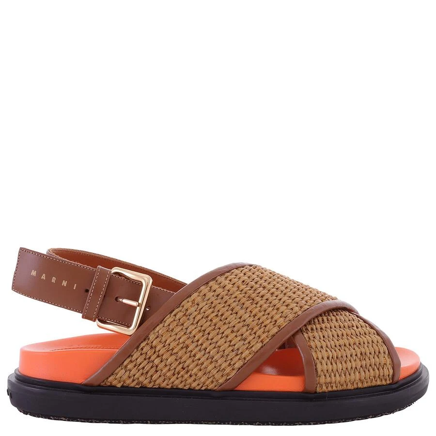 Marni Marni Apricot Fussbett Rafia Sandals, Brand Size 36 ( US Size 6 ) 1