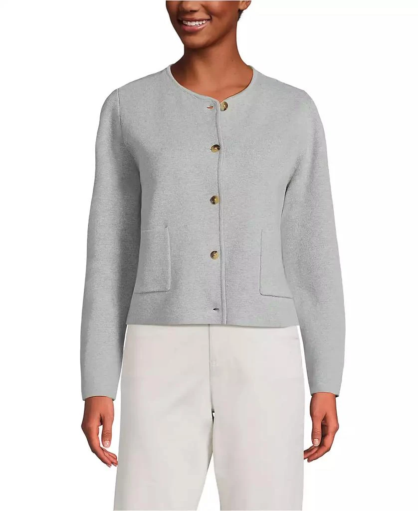 Lands
 End Women
s Fine Gauge Cotton Milano Blazer Sweater
