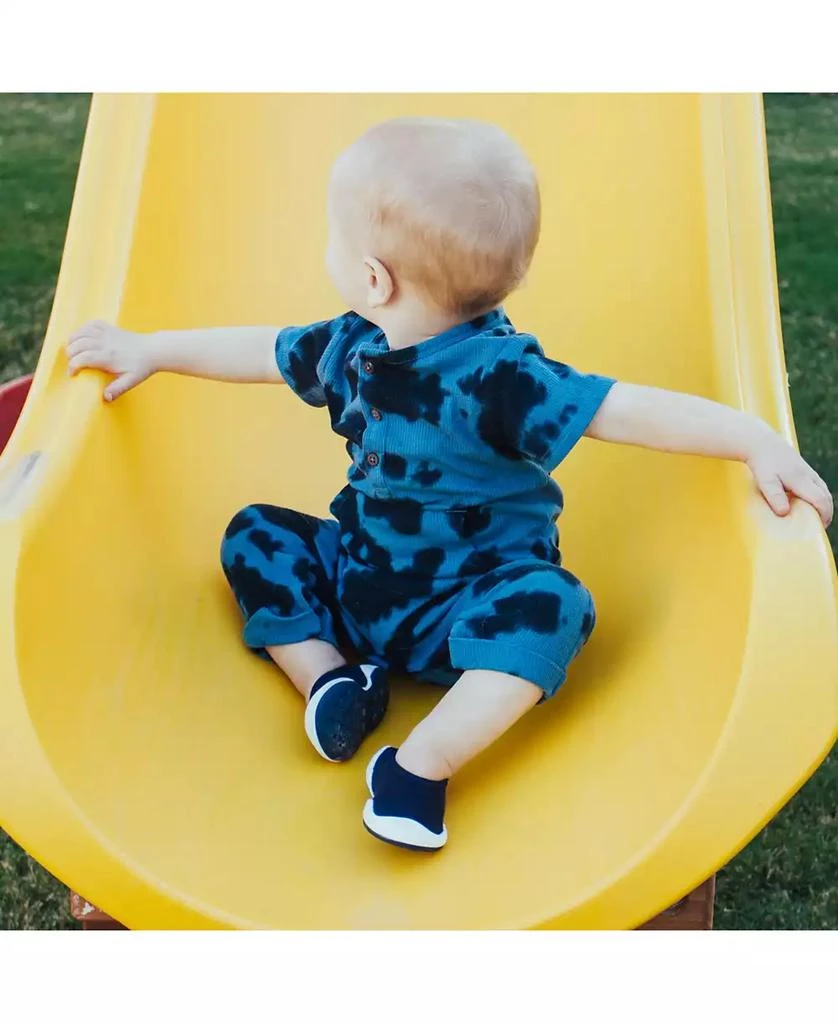 Komuello Infant Boy Girl First Walk Sock Shoes Flat Navy 4