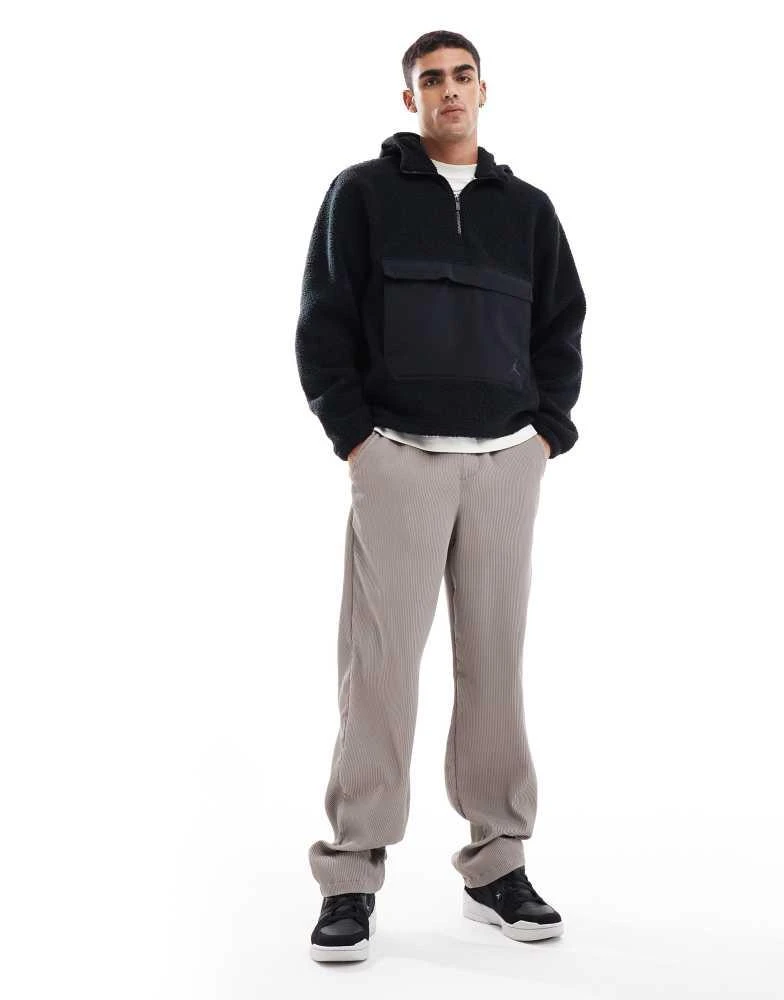 Jordan Jordan Flight sherpa half zip hoodie in black 2
