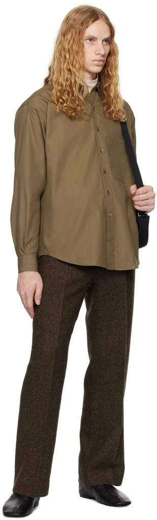 AURALEE Brown Washed Finx Twill Big Shirt 4