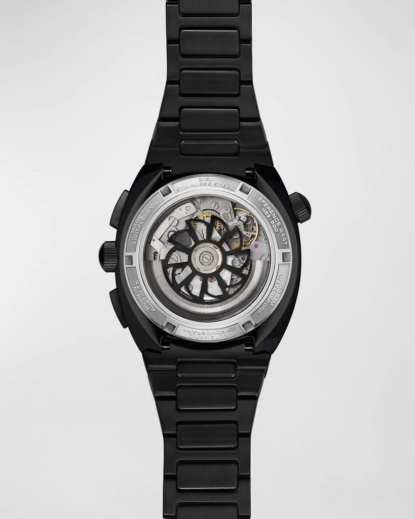 Tockr Watches Men's 45mm Air Defender Panda Stainless Steel Chronograph Watch with Bracelet, Black PVD 2