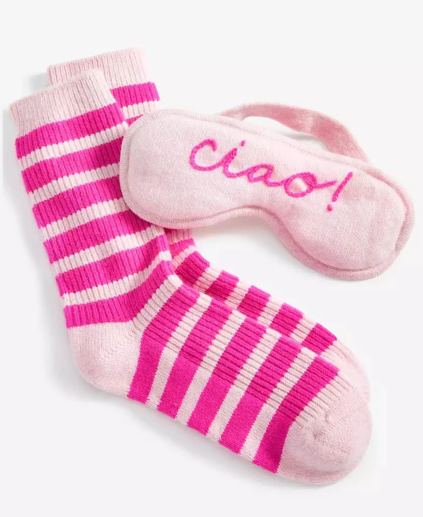 Charter Club Cashmere "Ciao" Sleep Mask + Socks Boxed Gift Set, Created for Macy's 2