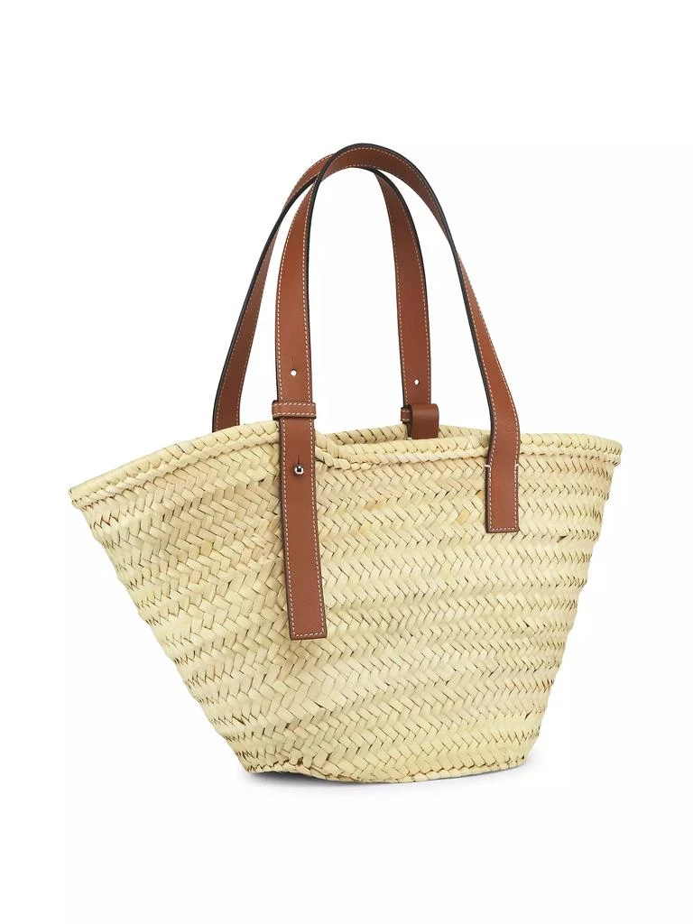 Loewe Medium Leather-Trimmed Woven Basket Bag 3