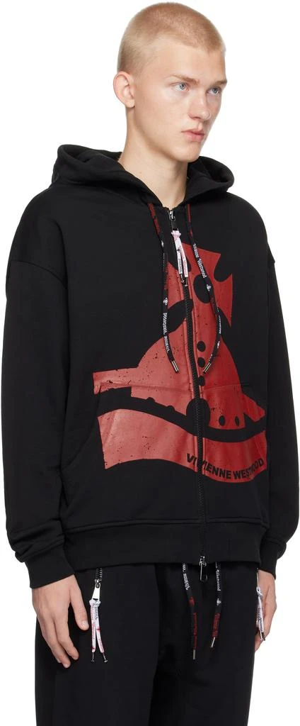 Vivienne Westwood Black Sunken Orb Zip Hoodie 2