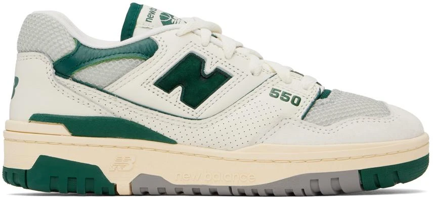 New Balance Off-White & Green 550 Sneakers 1