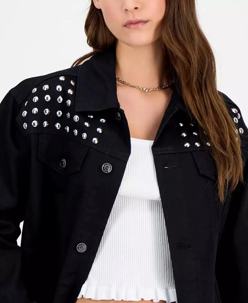 Madden Girl Juniors' Studded Boyfriend Denim Jacket 3