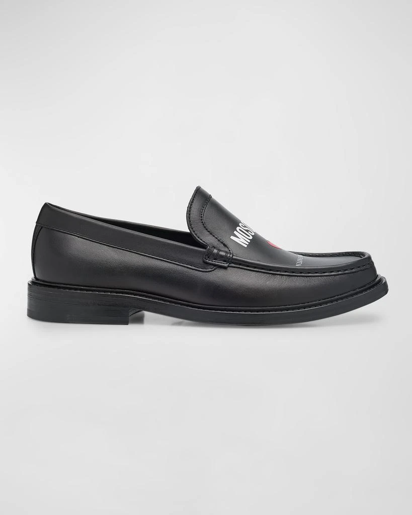 Moschino Men's In Love We Trust Calfskin Loafers 1