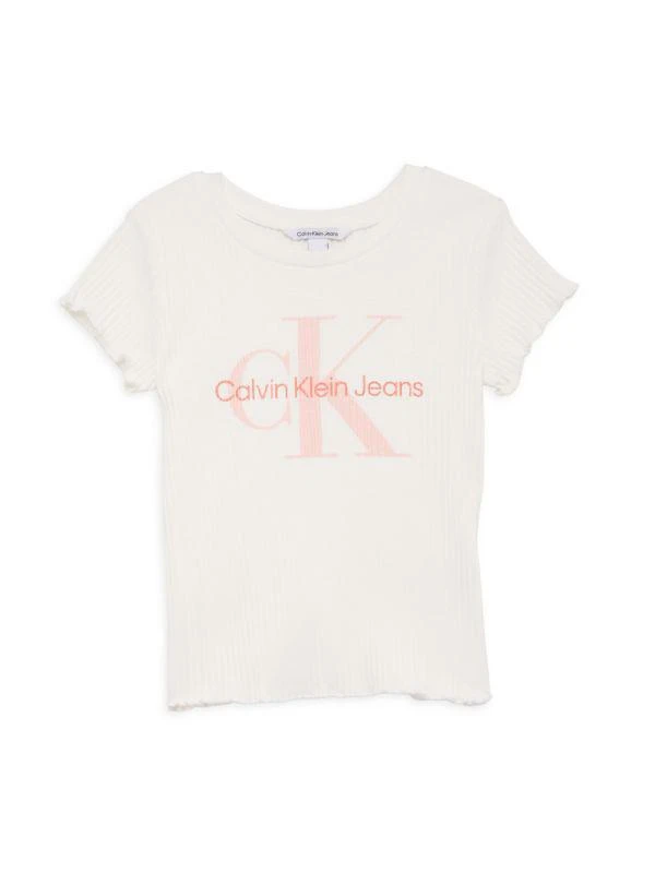 Calvin Klein Girl
s Monogram Logo Stretch Cotton T-Shirt new arrivals